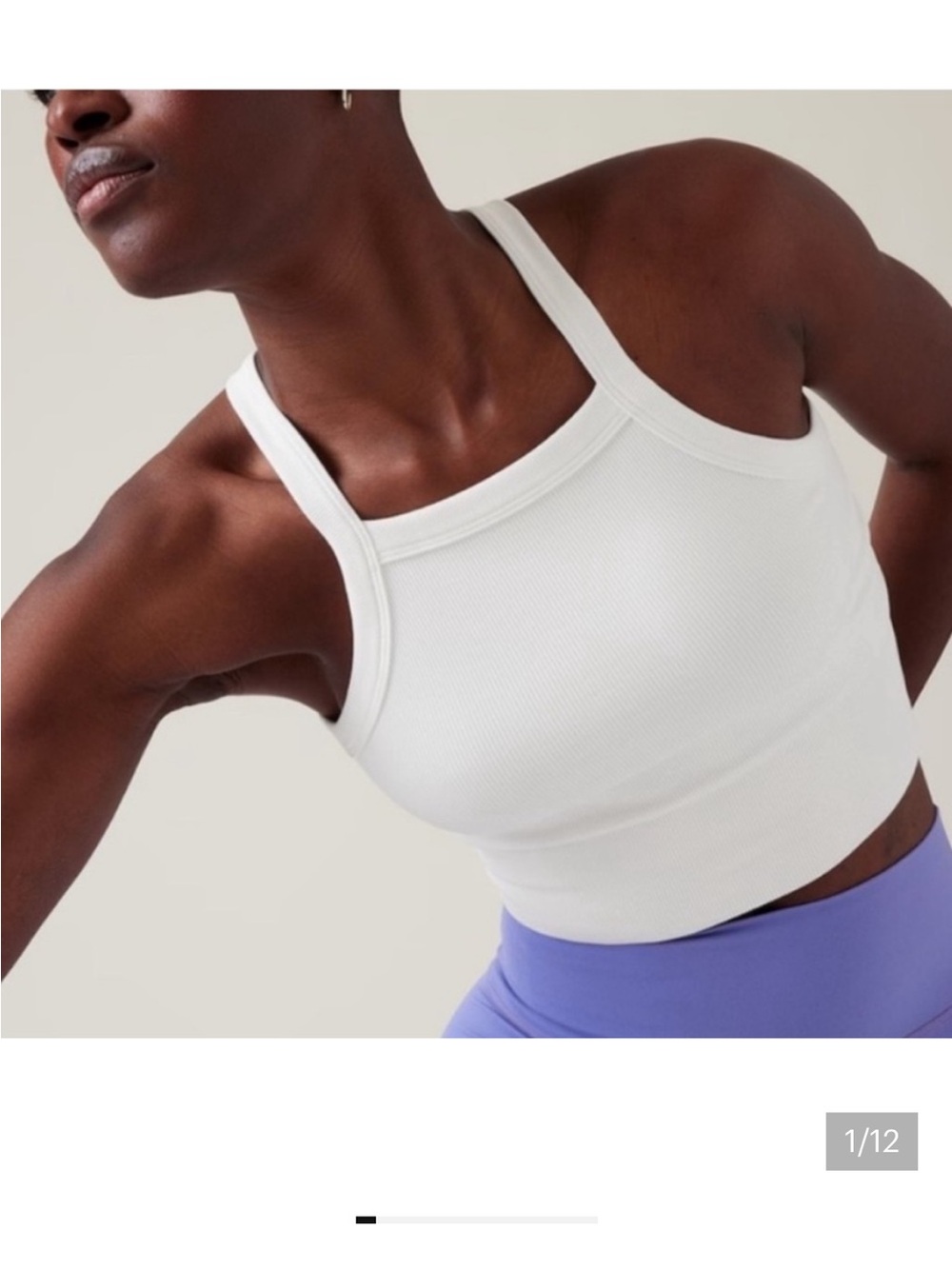 Athleta Aurora Seamless High-Neck Crop Tank — White